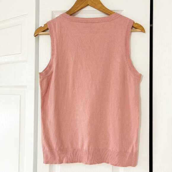 Talbots Pima Cotton Sleeveless Knit Tank Top Pink Women’s Size Medium EUC - Picture 3 of 3